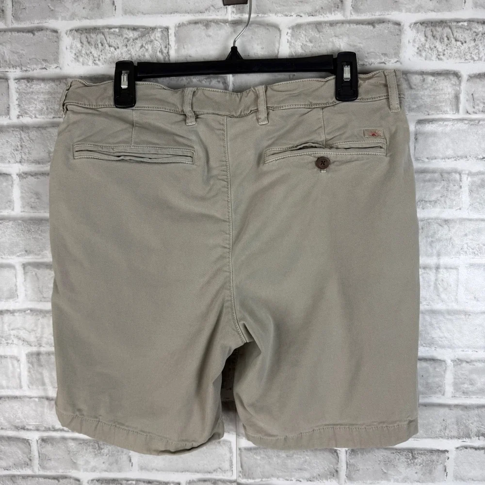 Faherty Coastline Premium Chino Shorts Mens 34 x7 Tailored Fit Khaki Tan Stretch
